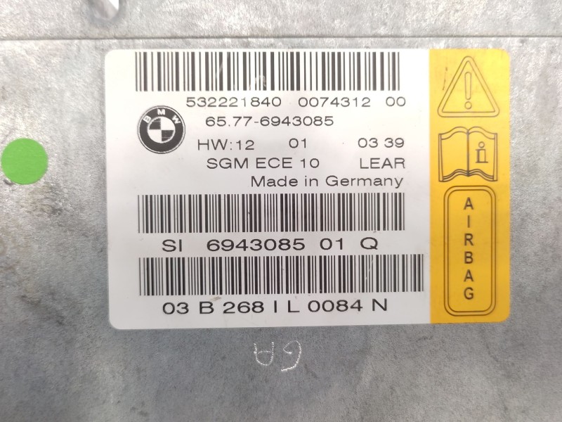 Centralita Airbag 655776943085  - Bmw 5 (e60) 520 I 3