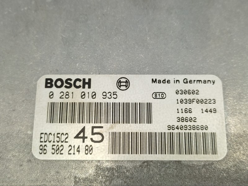 Centralita Motor Uce 9650221480 0281010935 - Peugeot 307 (s1) Xs 8