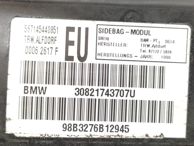 Airbag Lateral Delantero Izquierdo 30821743707u 72127037229  - Bmw Serie 3 Berlina (e46) 320d 4
