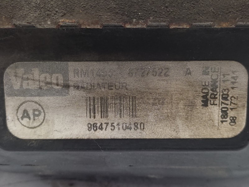 Recambio de radiador agua para peugeot 206 berlina xr referencia OEM IAM 9647510480 1330F8 