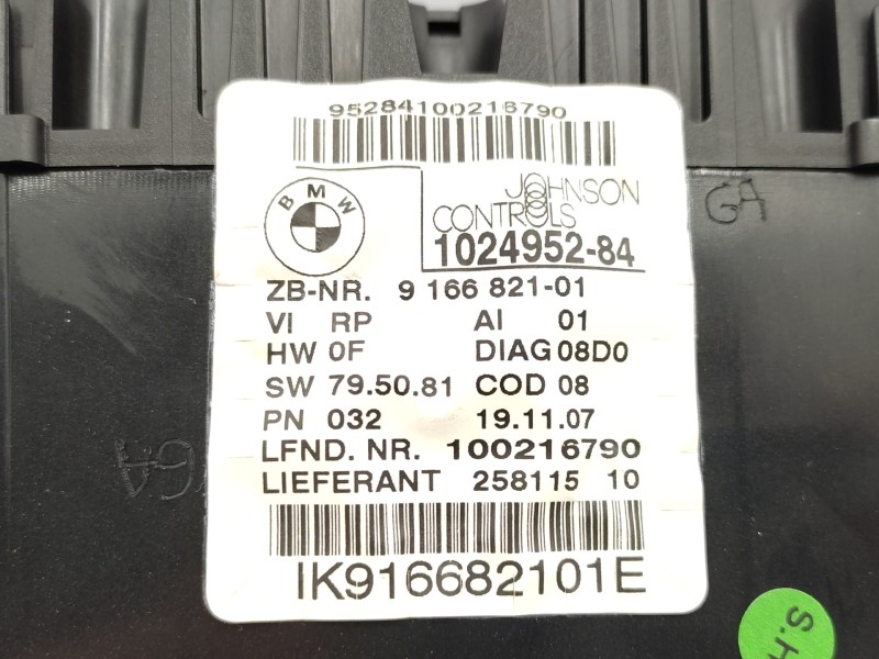 Cuadro Instrumentos 102495284 916682101 62109283801 - Bmw Serie 1 Berlina (e81/e87) 118d 6