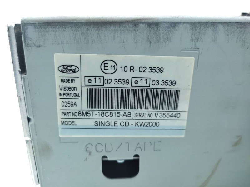 Sistema Audio / Radio Cd 8m5t18c815ab 1818662  - Ford Focus Turnier (cb4) Trend 9