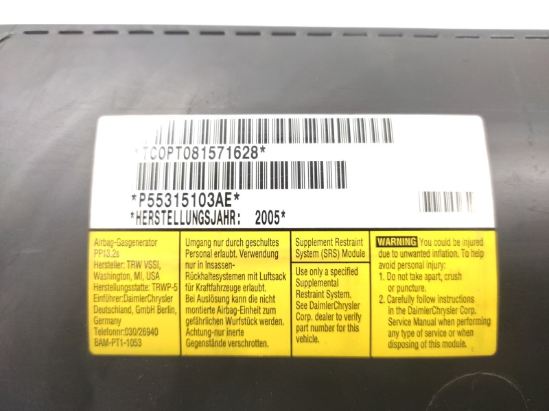 Airbag Delantero Derecho 55315103ae P55315103ae  - Jeep Cherokee (kj) 2.8 Crd Extreme 6