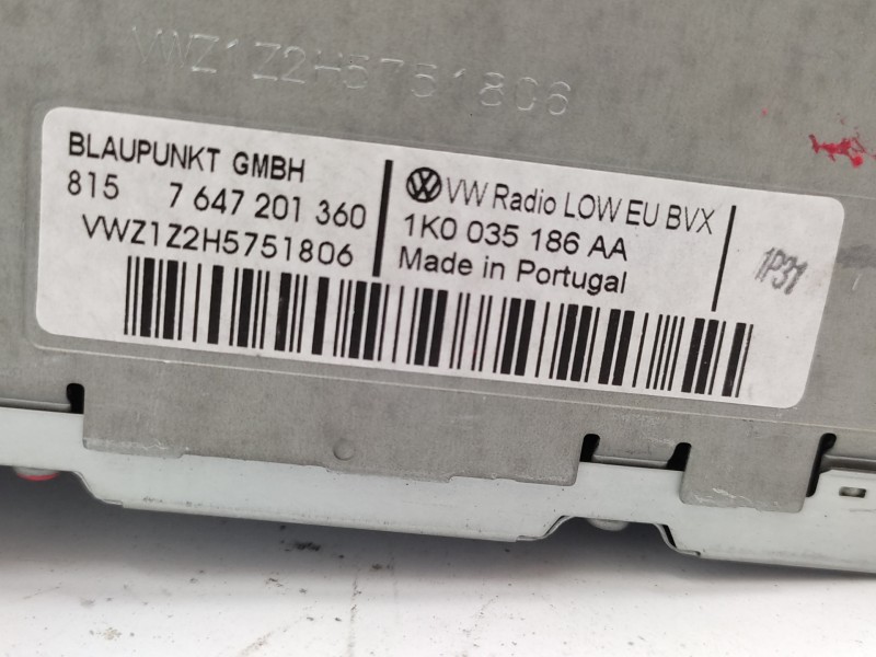 Sistema Audio / Radio Cd 1k0035186aa  - Volkswagen Passat Variant (3c5) Bluemotion 6