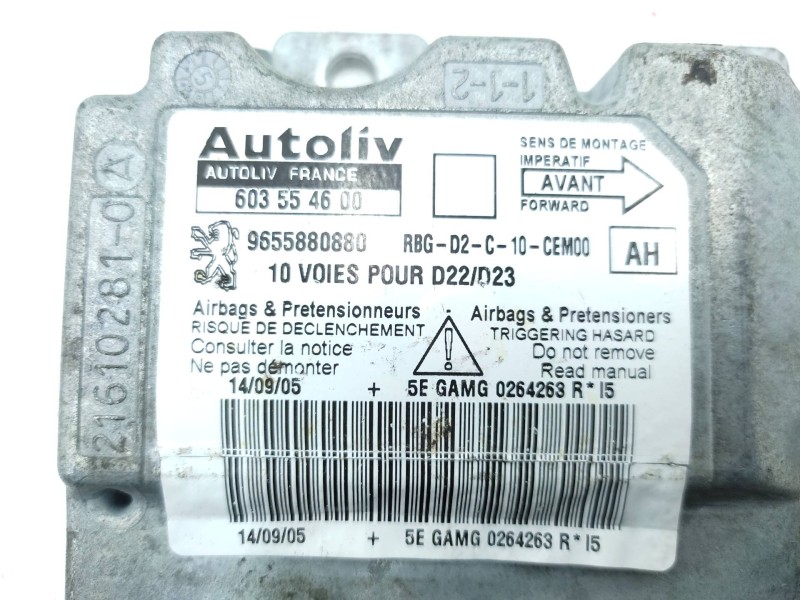 Centralita Airbag 9655880880 603554600  - Peugeot 407 Sw Sr Confort 6