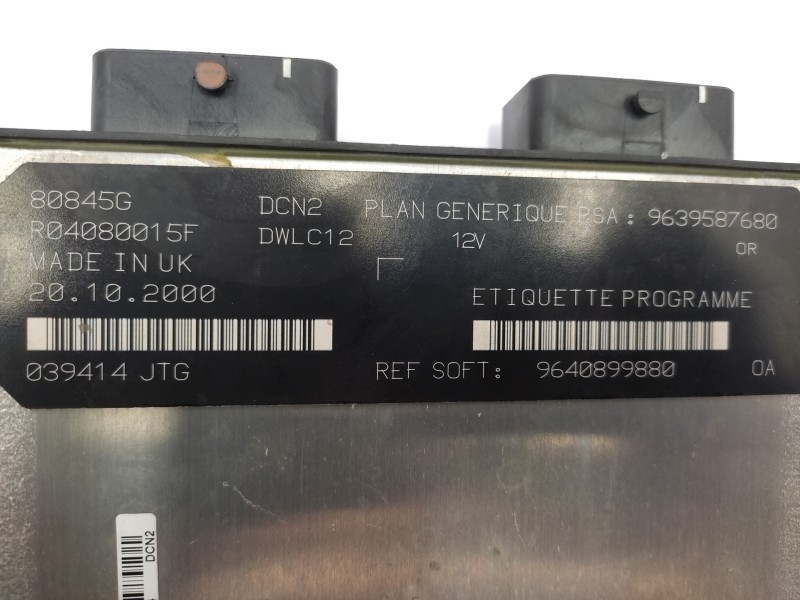 Centralita Motor Uce 9639587680 R0408015f - Peugeot 206 Berlina Xt 5