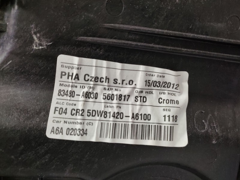 Elevalunas Trasero Derecho 83480a6030 83481a6000  - Hyundai I30 (gd) 1.4 3
