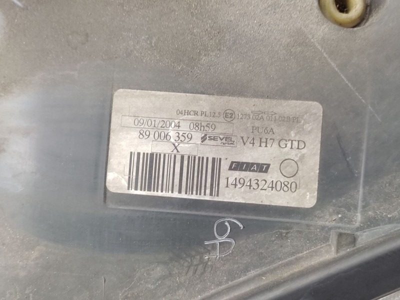 Recambio de faro izquierdo para fiat ulysse (179_) 2.0 jtd referencia OEM IAM 1494324080  