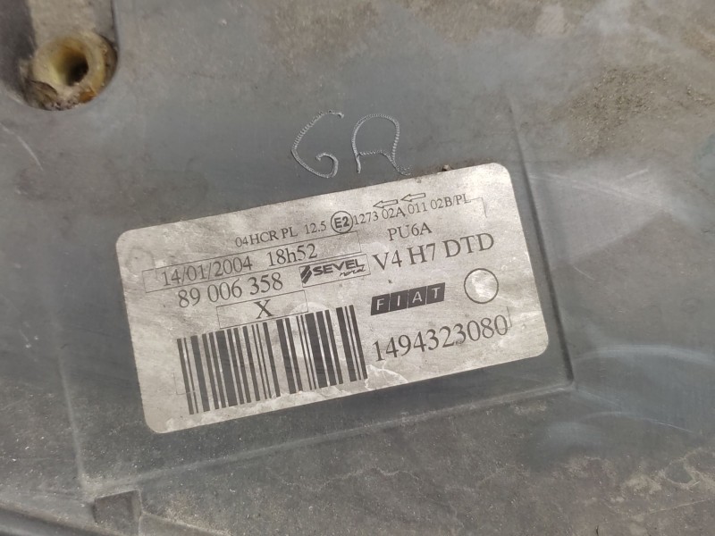 Recambio de faro derecho para fiat ulysse (179_) 2.0 jtd referencia OEM IAM 1494323080  