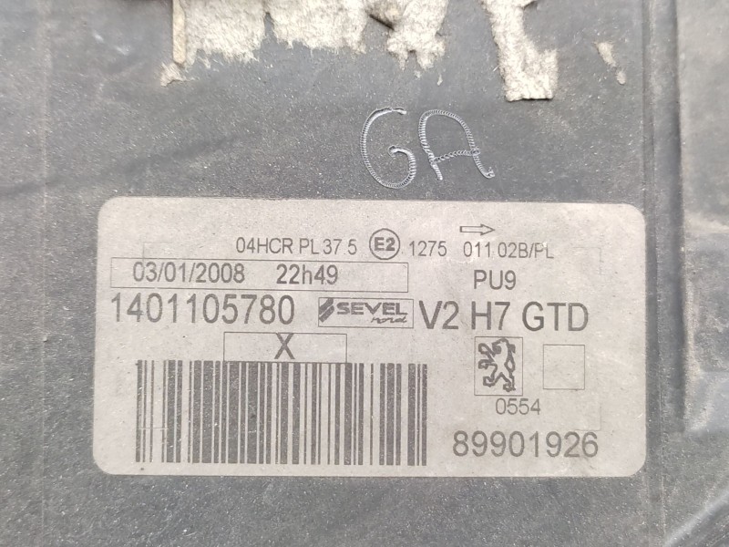 Recambio de faro izquierdo para peugeot 807 (eb_) 2.0 hdi referencia OEM IAM  6208F1 