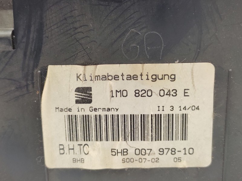 Recambio de mando climatizador para seat toledo ii (1m2) 1.9 tdi referencia OEM IAM  1M0820043G 