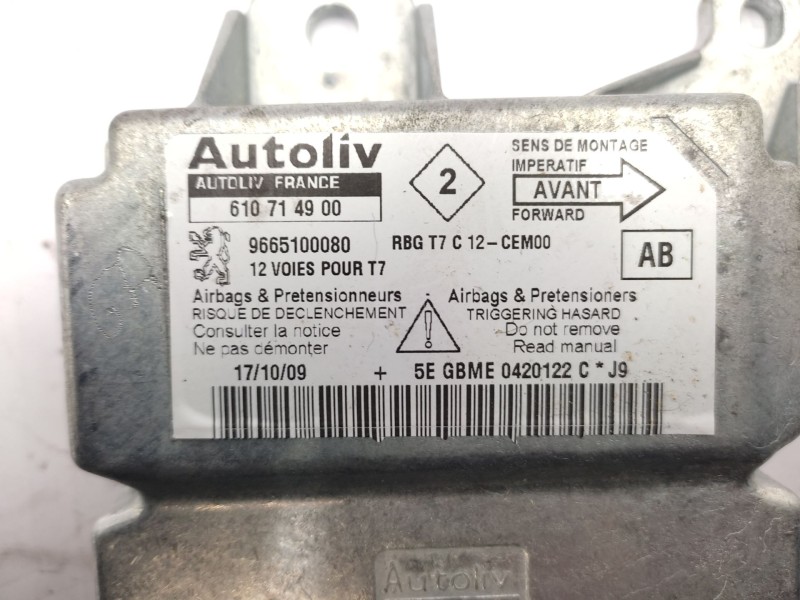Centralita Airbag 9665100080  - Peugeot 308 I (4a_, 4c_) 1.6 Hdi 4