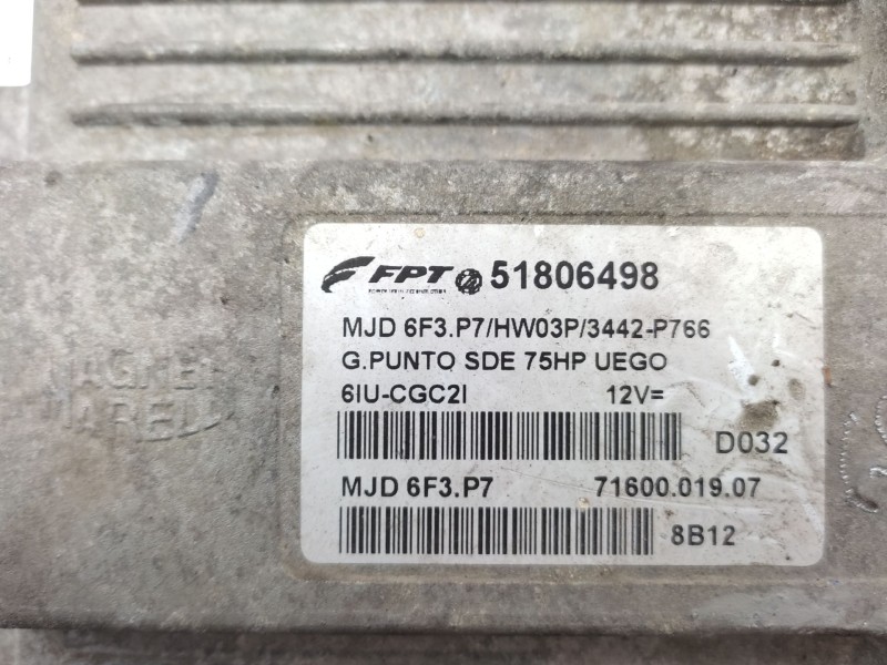 Recambio de centralita motor uce para fiat grande punto van (299) dynamic referencia OEM IAM   