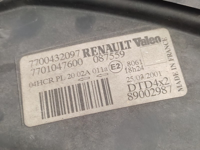 Faro Derecho 7700432097 89002987 260102746r - Renault Scenic (ja..) 1.6 16v Expression 6