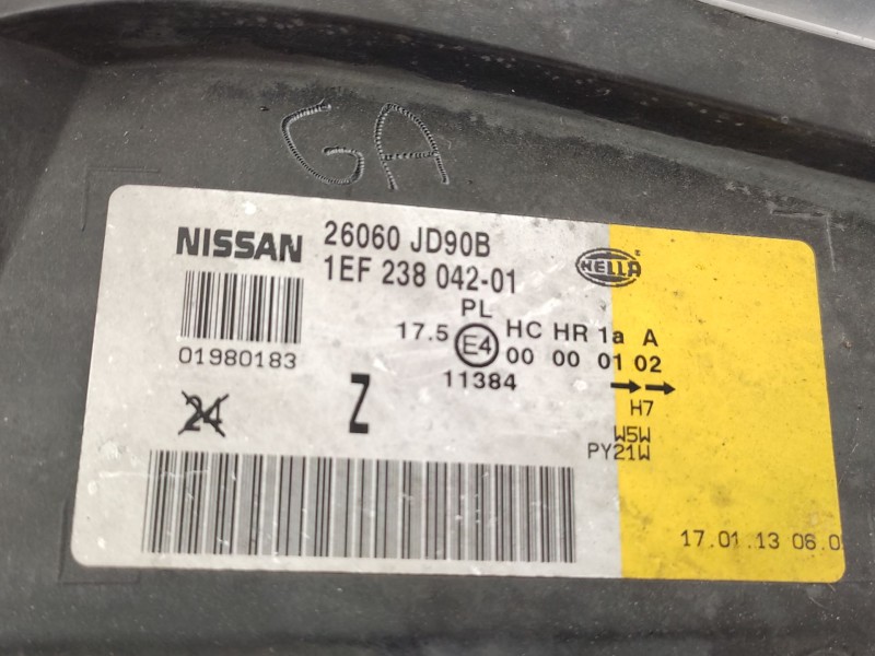 Recambio de faro izquierdo para nissan qashqai i (j10, nj10) 2.0 referencia OEM IAM   