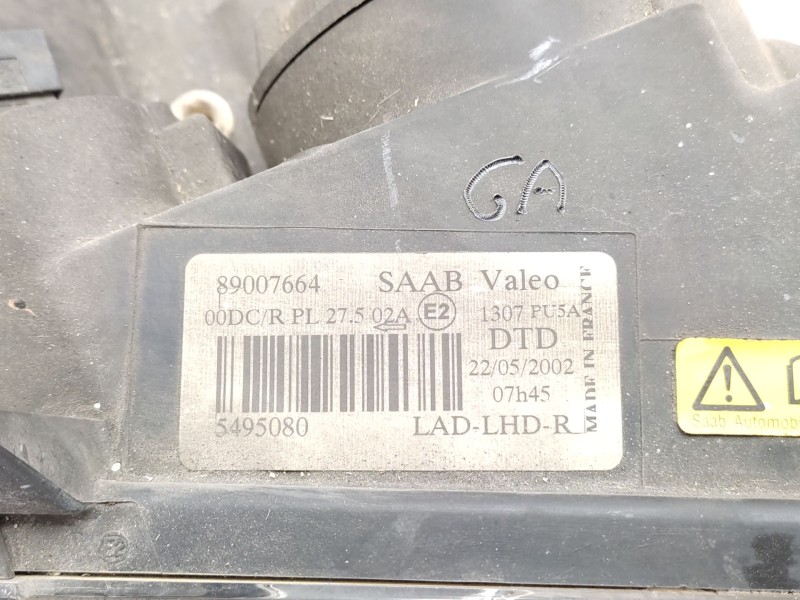 Recambio de faro derecho para saab 9-5 (ys3e) 2.3 t referencia OEM IAM   