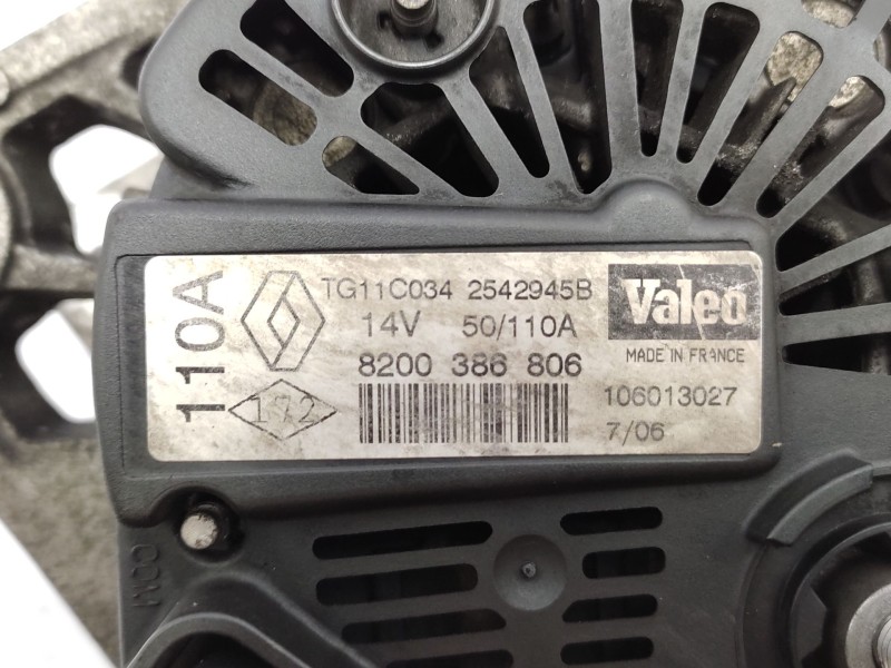 Alternador 8200386806 2310000q0m Tg11c034 - Nissan Note (e11, Ne11) 1.5 Dci 6