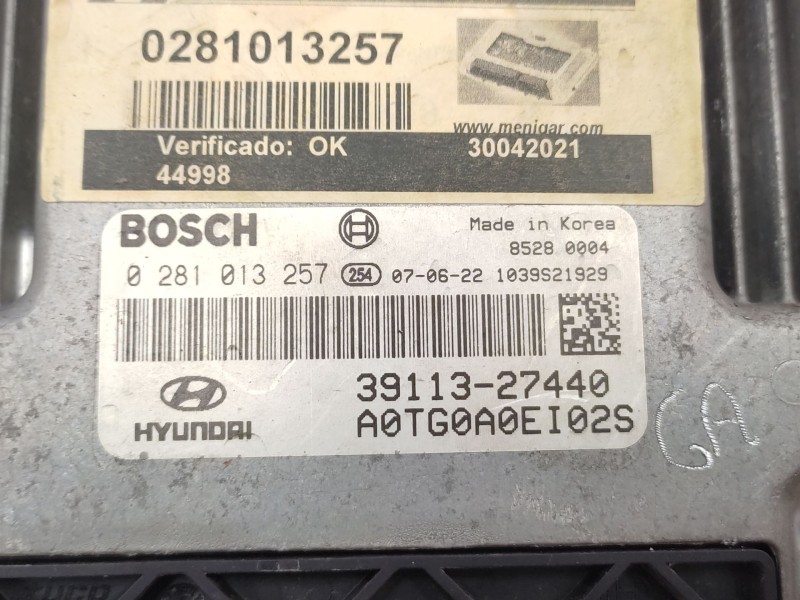 Centralita Motor Uce 3911327440 0281013257 - Hyundai Grandeur 2.2 Diesel 4