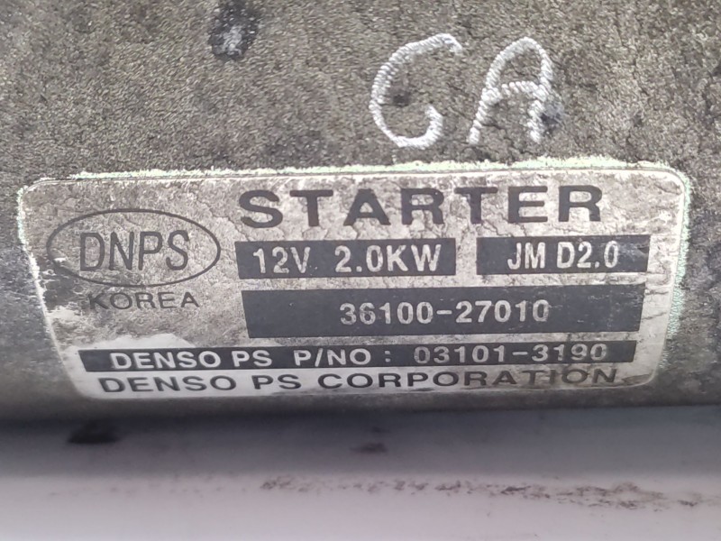 Motor Arranque 3610027010 031013190 - Hyundai Grandeur 2.2 Diesel 6