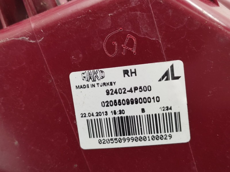 Recambio de piloto trasero derecho para hyundai i20 i (pb, pbt) 1.2 referencia OEM IAM  924024P500 