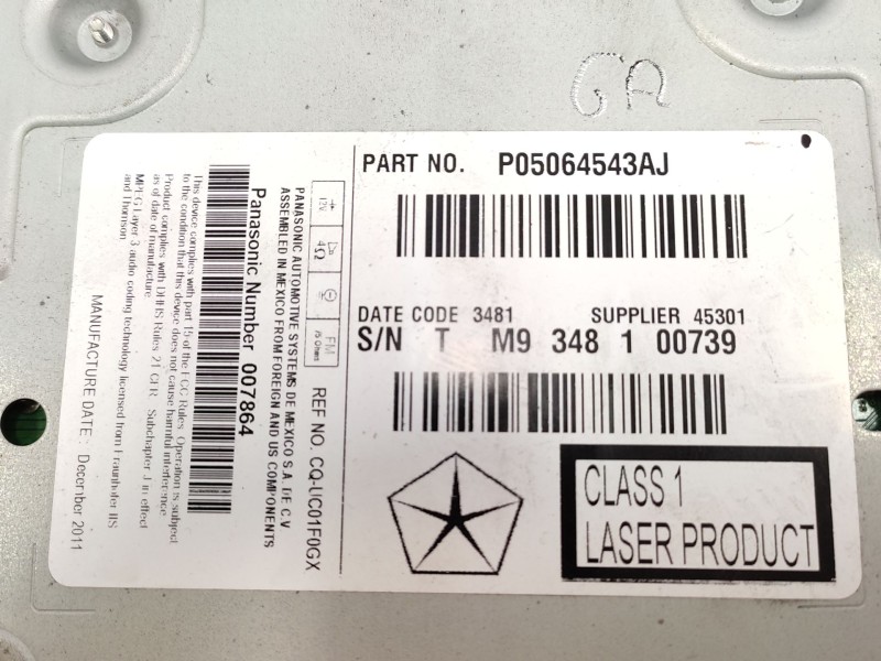 Sistema Navegacion Gps P05064543aj K05091462zi  - Fiat Freemont (345_) 2.0 Jtd 10