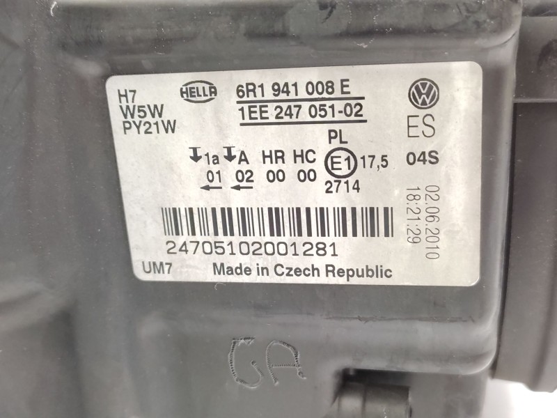 Recambio de faro derecho para volkswagen polo v (6r1, 6c1) 1.6 tdi referencia OEM IAM  6R1941008E 