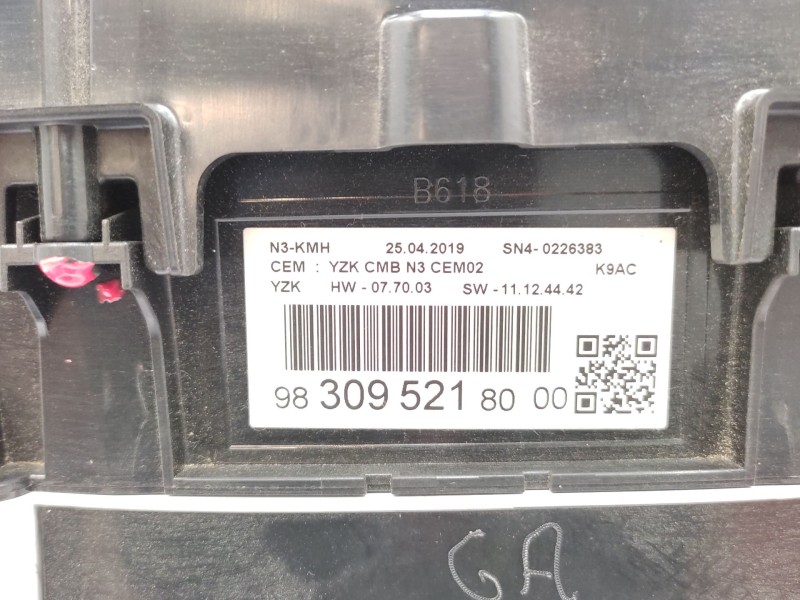 Cuadro Instrumentos 9830952180  - Citroën Berlingo (er_, Ec_) 1.2 Puretech 110 5