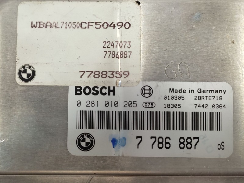 Centralita Motor Uce 7786887 0281010205 - Bmw 3 (e46) 320 D 3
