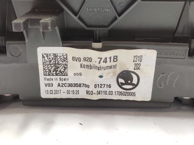 Cuadro Instrumentos 6v0920741b  - Skoda Fabia Iii (nj3) 1.4 Tdi 6