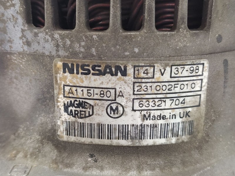 Alternador 231002f010 63321704 - Nissan Primera Hatchback (p11) 1.6 16v 6