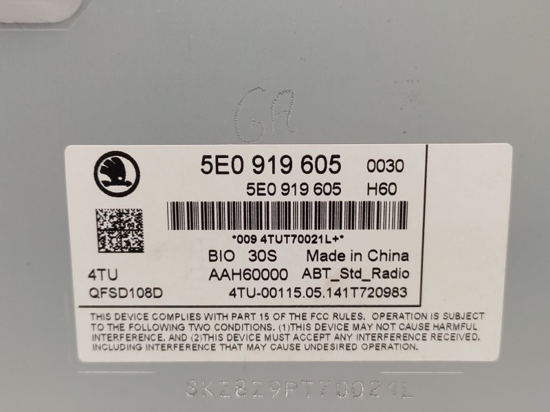 Recambio de sistema audio / radio cd para skoda octavia iii (5e3, nl3, nr3) 1.6 tdi referencia OEM IAM   