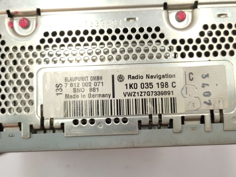 Sistema Audio / Radio Cd 1k0035198c  - Volkswagen Passat B6 (3c2) 2.0 Bluetdi 7