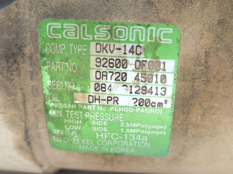 Recambio de compresor aire acondicionado para nissan terrano ii (r20) 2.7 tdi 4wd referencia OEM IAM   