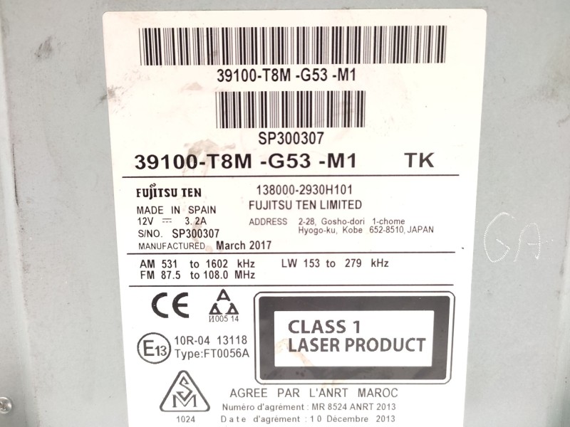 Recambio de sistema audio / radio cd para honda hr-v (ru) 1.5 (ru1) referencia OEM IAM   