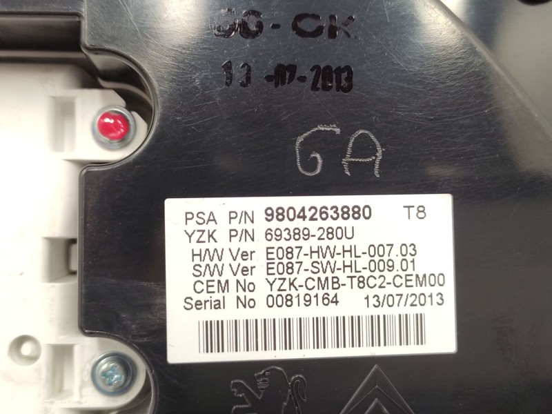 Cuadro Instrumentos 9804263880 69389280u - Peugeot 5008 (0u_, 0e_) 1.6 Hdi 7