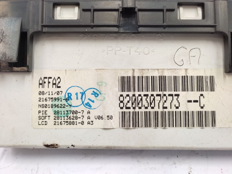 Recambio de pantalla multifuncion para renault clio iii (br0/1, cr0/1) 1.2 16v (br02, br0j, br11, cr02, cr0j, cr11) referencia O