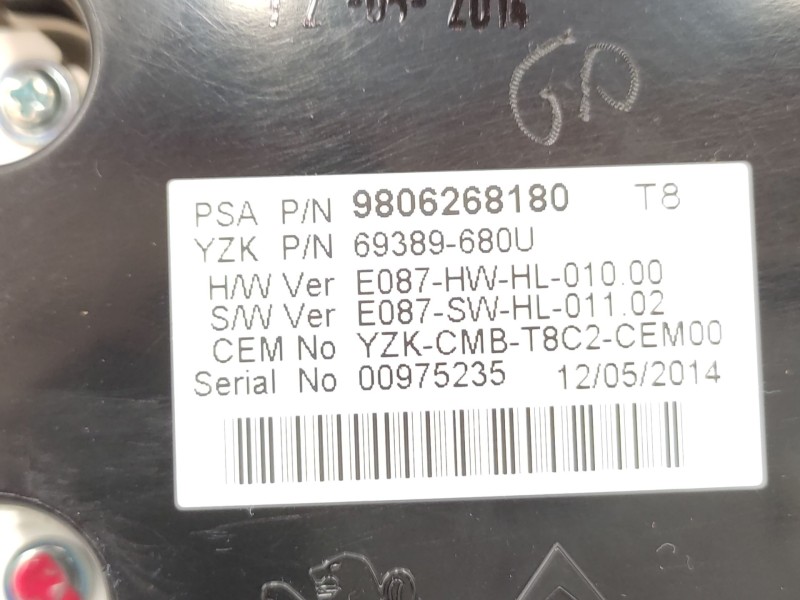 Cuadro Instrumentos 9806268180 9805170680  - Peugeot 5008 (0u_, 0e_) 1.6 Hdi 7