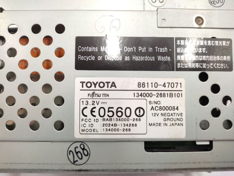 Recambio de pantalla multifuncion para toyota prius (nhw20) 1.5 cat referencia OEM IAM   