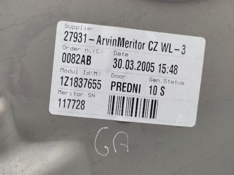 Elevalunas Delantero Izquierdo 1z1837461  - Skoda Octavia Ii Combi (1z5) 2.0 Fsi 4