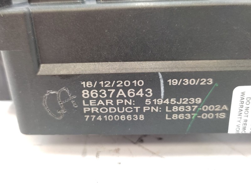 Caja Reles / Fusibles 8637a643 1606555480  - Peugeot 4007 (vu_, Vv_) 2.2 Hdi 4