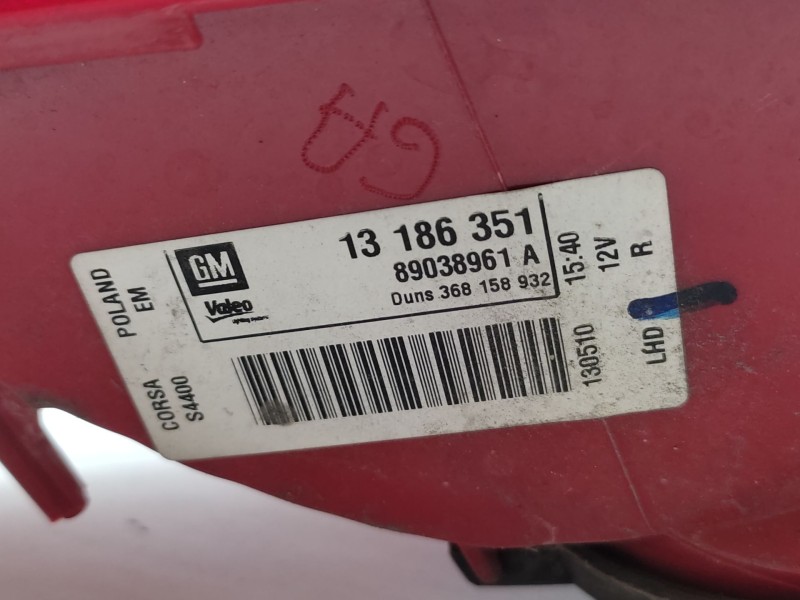 Recambio de piloto trasero derecho para opel corsa d (s07) 1.4 (l08, l68) referencia OEM IAM   