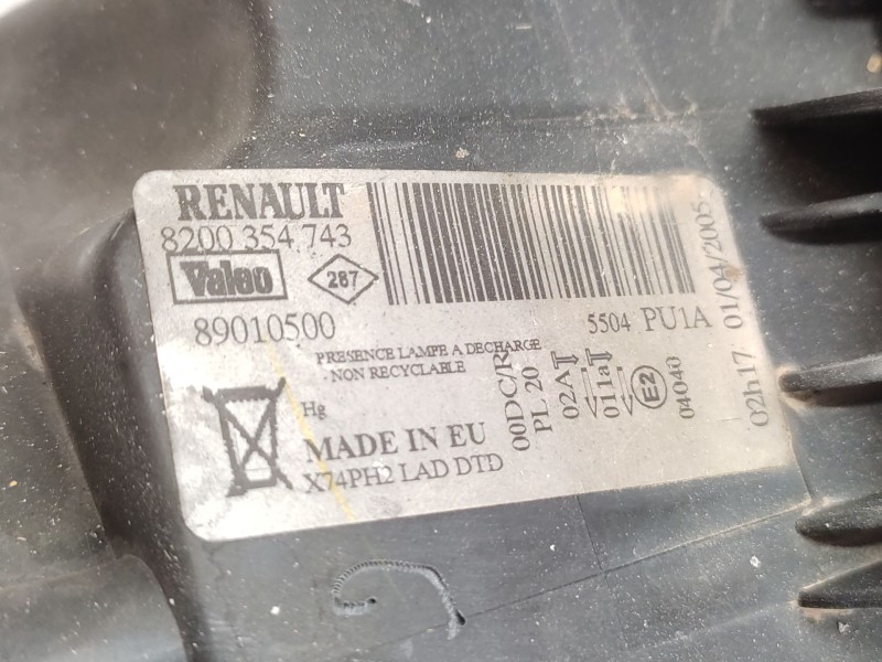 Faro Derecho 8200354743 89010500 - Renault Laguna Ii (bg0/1_) 1.9 Dci (bg08, Bg0g) 4