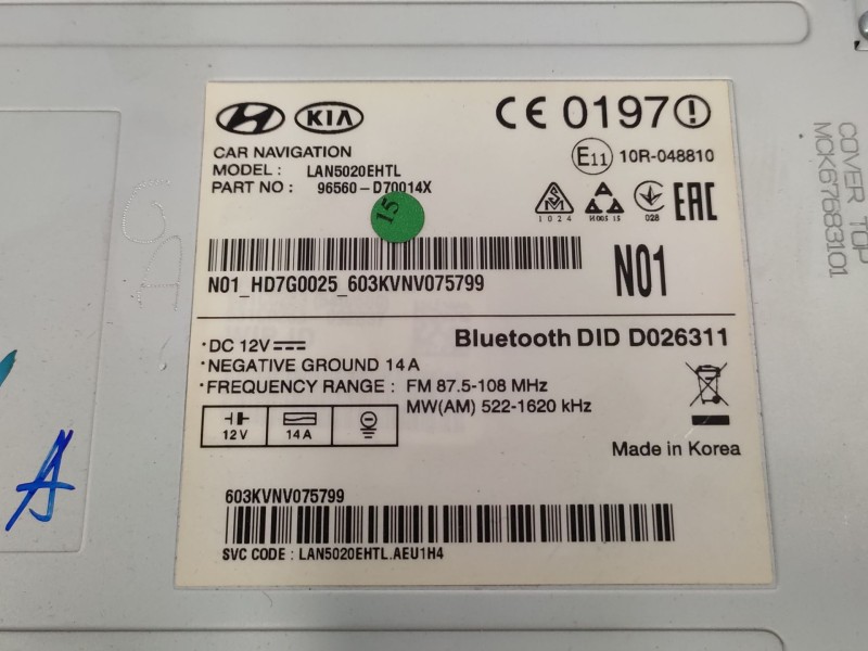 Recambio de sistema audio / radio cd para hyundai tucson (tl, tle) 1.6 gdi referencia OEM IAM   