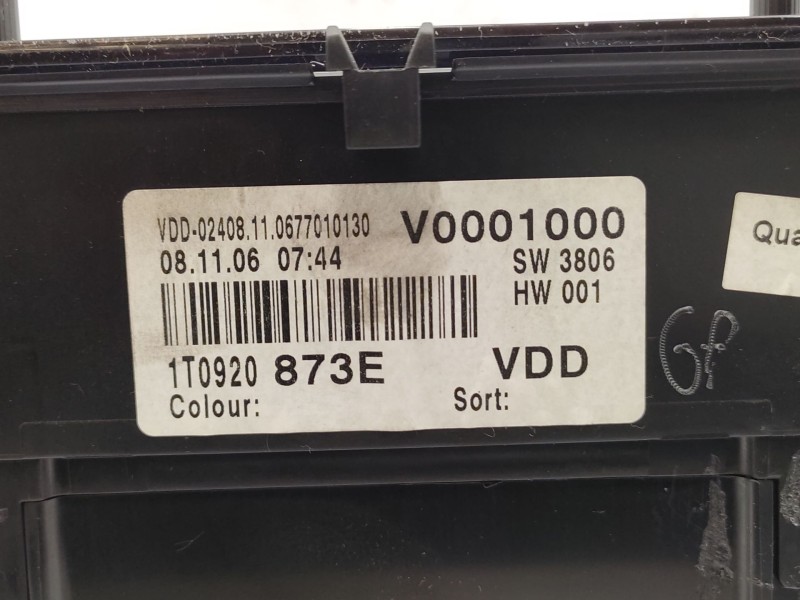 Recambio de cuadro instrumentos para volkswagen touran (1t1, 1t2) 2.0 tdi 16v referencia OEM IAM  1T0920873EX 