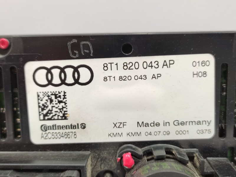 Recambio de mando climatizador para audi q5 (8rb) 2.0 tfsi quattro referencia OEM IAM  8T1820043AJ 