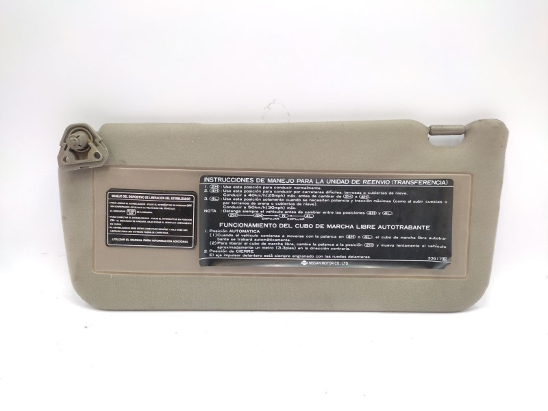 Recambio de parasol izquierdo para nissan patrol gr v wagon (y61) 3.0 dti referencia OEM IAM   