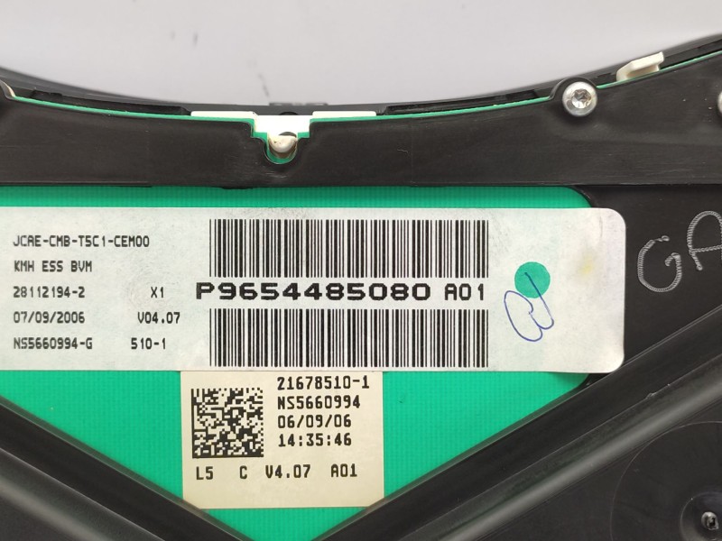 Recambio de cuadro instrumentos para peugeot 307 (3a/c) 1.4 16v referencia OEM IAM 9654485080 6103L5 