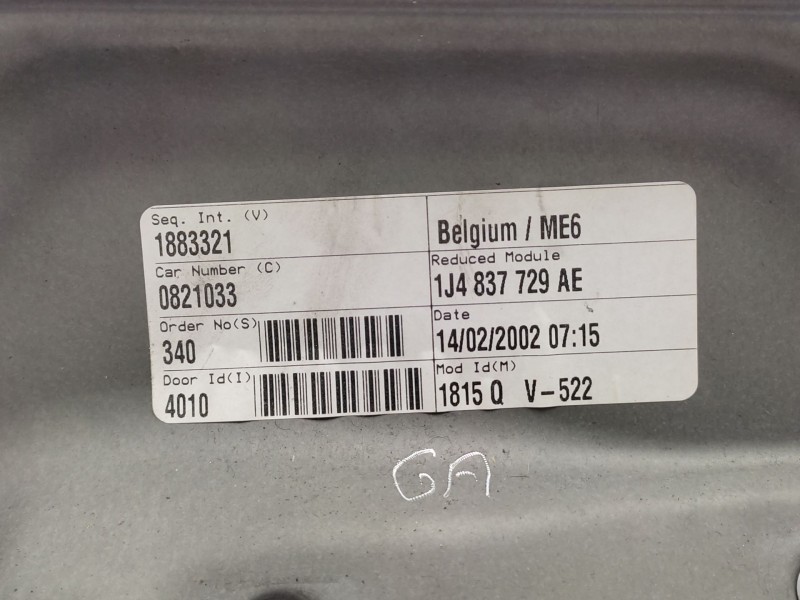 Recambio de elevalunas delantero izquierdo para volkswagen golf iv (1j1) 1.9 tdi referencia OEM IAM   