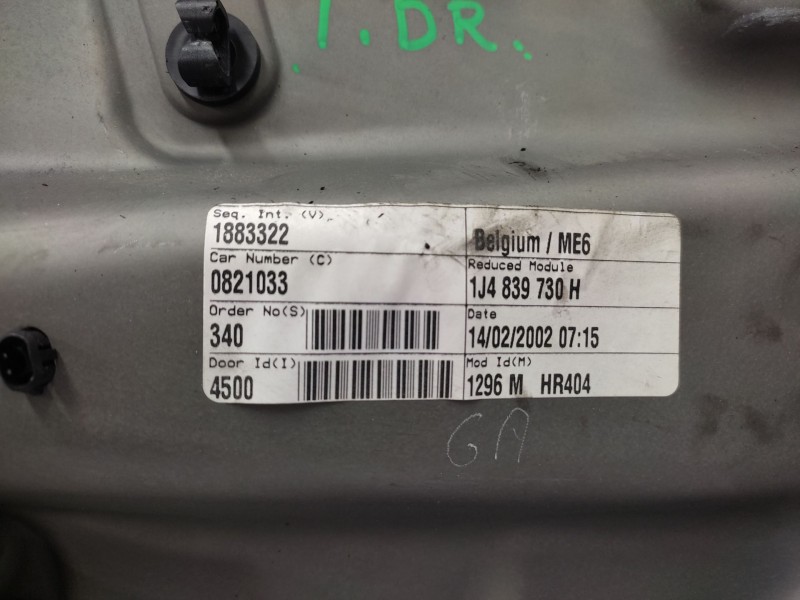 Recambio de elevalunas trasero derecho para volkswagen golf iv (1j1) 1.9 tdi referencia OEM IAM   