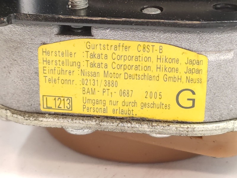 Recambio de cinturon seguridad delantero derecho para nissan patrol gr v wagon (y61) 3.0 dti referencia OEM IAM   